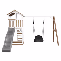 AXI Beach Tower with Roxy Nest Swing Brown/white - Toboggan Gris