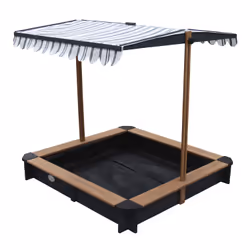 AXI Lily Sandbox with roof Anthracite/brown, Ciel de lit, 1180 mm, Carré, 1180 mm, Plastique, Bois, Bac à sable