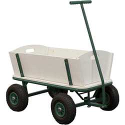 Sunny - Billy Chariot de Jardin, Bois - Vert Chariot pour Jardin, Chariot Jardin 4 Roues Chariot de Plage Capacité 100 kilos, Chariot pour la Plage,