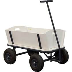 SUNNY Billy Chariot de Jardin, Bois - Anthracite - 94x61x97cm/100 kilos max Chariot pour Jardin, Chariot Jardin 4 Roues Chariot de Plage, Chariot