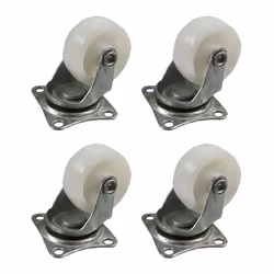 Lot De 4 Roulettes 40mm Blanches 45x40mm Max 20kg