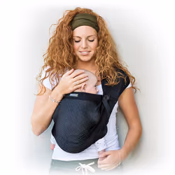 Minimonkey Mini Sling, Écharpe porte-bébé, Garçon/Fille, 15 kg, Noir, Tissu