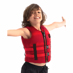Jobe Nopren Vest Youth, Rouge, Néoprène, Polyvinyl chloride (PVC), Glissière simple, YKK, YKK, 1 pièce(s)