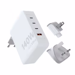 Xtorm 140W GaN Ultra Travel Charger + USB-C PD Cable, Intérieure, Secteur, 2 m, Blanc
