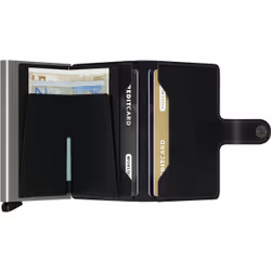 Secrid Miniwallet Original Portefeuille Noir Cuir véritable