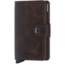 Secrid Miniwallet Vintage Portefeuille Chocolat Aluminium, Cuir