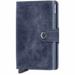 Secrid Miniwallet Vintage, Portefeuille, Bleu, Aluminium, Cuir, Image, Fermeture par pression, 10 cartes