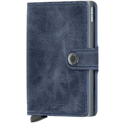 Secrid Miniwallet Vintage Portefeuille Bleu Aluminium, Cuir