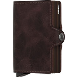 Secrid Twinwallet Vintage Portefeuille Chocolat Cuir véritable