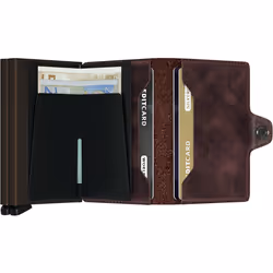 Secrid Twinwallet Vintage Portefeuille Chocolat Cuir véritable