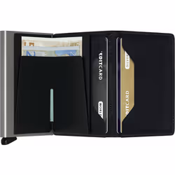 Secrid Slimwallet Portefeuille Noir Aluminium, Cuir