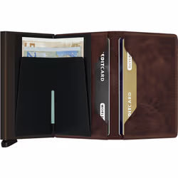 Secrid Slimwallet Vintage Portefeuille Chocolat Aluminium, Cuir
