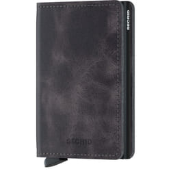 Secrid Slimwallet Vintage Portefeuille Noir Aluminium, Cuir