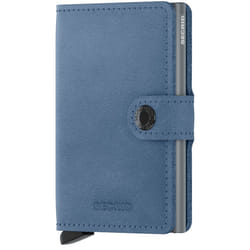 Secrid Miniwallet Portefeuille Bleu Aluminium, Cuir véritable