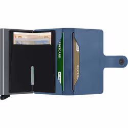 Secrid Miniwallet Portefeuille Bleu Aluminium, Cuir véritable