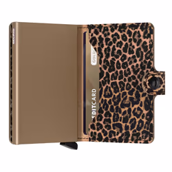 Secrid Miniwallet Portefeuille Beige, Noir Cuir véritable