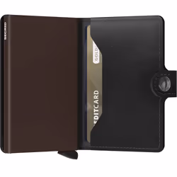 Secrid Miniwallet Portefeuille Noir, Marron Cuir véritable