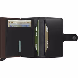 Secrid Miniwallet Portefeuille Noir, Marron Cuir véritable