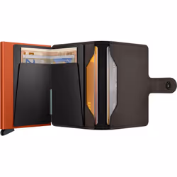 Secrid Miniwallet Portefeuille Marron, Orange Cuir véritable