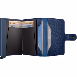 Secrid Miniwallet Portefeuille Marine Cuir véritable