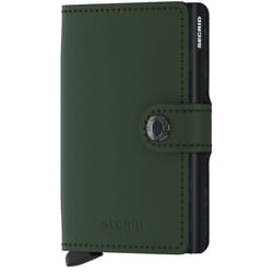 Secrid Miniwallet Matte Portefeuille Noir, Vert Aluminium, Cuir