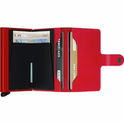 Secrid Miniwallet Original Portefeuille Rouge Aluminium, Cuir