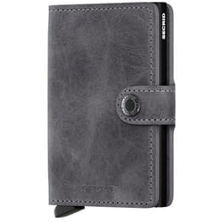 Secrid Miniwallet Vintage Portefeuille Noir, Gris Aluminium, Cuir