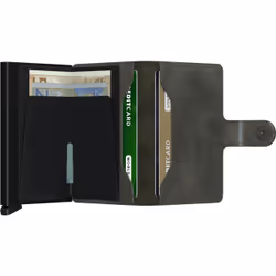 Secrid Miniwallet Portefeuille Noir, Olive Cuir