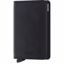 Secrid Slimwallet Matte, Portefeuille, Noir, Aluminium, Cuir, Monochromatique, Fermeture par pression, 12 cartes
