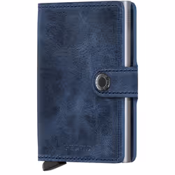 Secrid Miniwallet, Portefeuille, Marine, Cuir véritable, Monochromatique, Vintage Blue, 10 pièce(s)