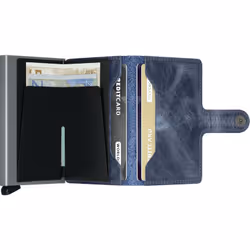 Secrid Miniwallet Portefeuille Marine Cuir véritable