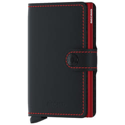 Secrid Miniwallet Matte Portefeuille Noir, Rouge Aluminium, Cuir