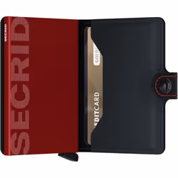 Secrid Miniwallet Matte Portefeuille Noir, Rouge Aluminium, Cuir