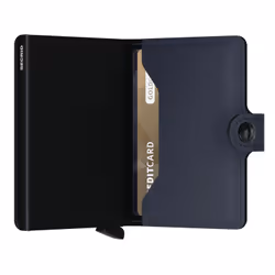 Secrid Miniwallet Portefeuille Marine Cuir véritable