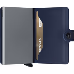 Secrid Miniwallet Original Portefeuille Marine Cuir véritable