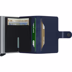 Secrid Miniwallet Original Portefeuille Marine Cuir véritable