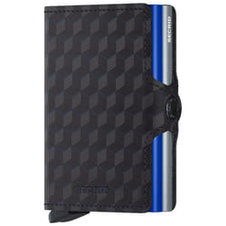 Secrid Twinwallet Portefeuille Noir, Bleu Aluminium, Cuir véritable