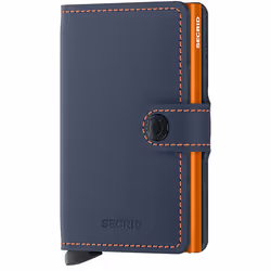 Secrid Miniwallet, Portefeuille, Marine, Orange, Cuir véritable, Monochromatique, Matte Nightblue Orange, 10 pièce(s)