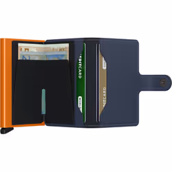 Secrid Miniwallet Portefeuille Marine, Orange Cuir véritable