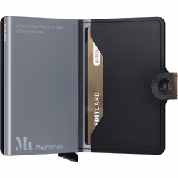Secrid Miniwallet Art Portefeuille Beige, Bleu Aluminium, Cuir