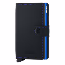 Secrid Miniwallet, Portefeuille, Noir, Bleu, Cuir véritable, Monochromatique, Matte Black Blue, 10 pièce(s)