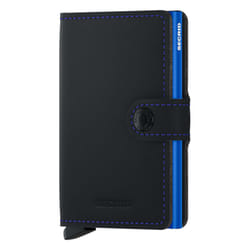 Secrid Miniwallet Portefeuille Noir, Bleu Cuir véritable