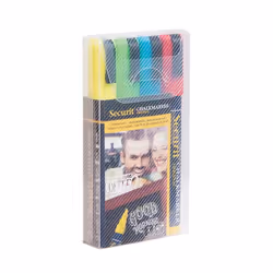 Securit SMA510-V4 marqueur à craie liquie Ciseau Bleu, Vert, Rouge, Jaune 4 pièce(s)