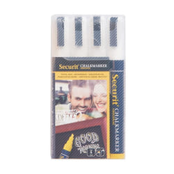 Securit SMA510-V4-WT marqueur à craie liquie Ciseau Blanc 4 pièce(s)