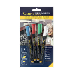 Securit BL-SMA100-V4-COL marqueur à craie liquie Cosse Bleu, Vert, Rouge, Blanc 1 pièce(s)