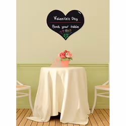 Securit FB-HEART tableau à craie et accessoires Noir Mélamine, Résine, Velcro