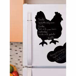 Securit FB-CHICKEN tableau à craie et accessoires Noir Mélamine, Résine, Velcro