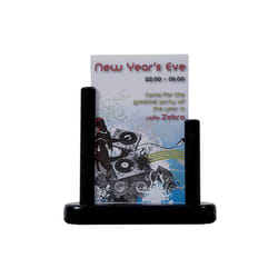 Porte-menu de table cadre bois coloris Noir recto / verso - Transparent