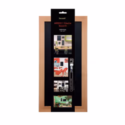 Securit WBW-TE-20-40 tableau à craie et accessoires Noir Bois