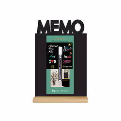 Securit Memo tableau à craie et accessoires Noir Résine, Bois - Vue supplémentaire 4